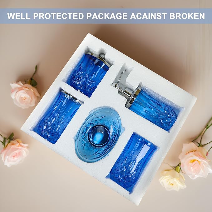Bathroom Accessories Set, Complete Lotion Soap Dispenser, Toothbrush Holder - Image 6