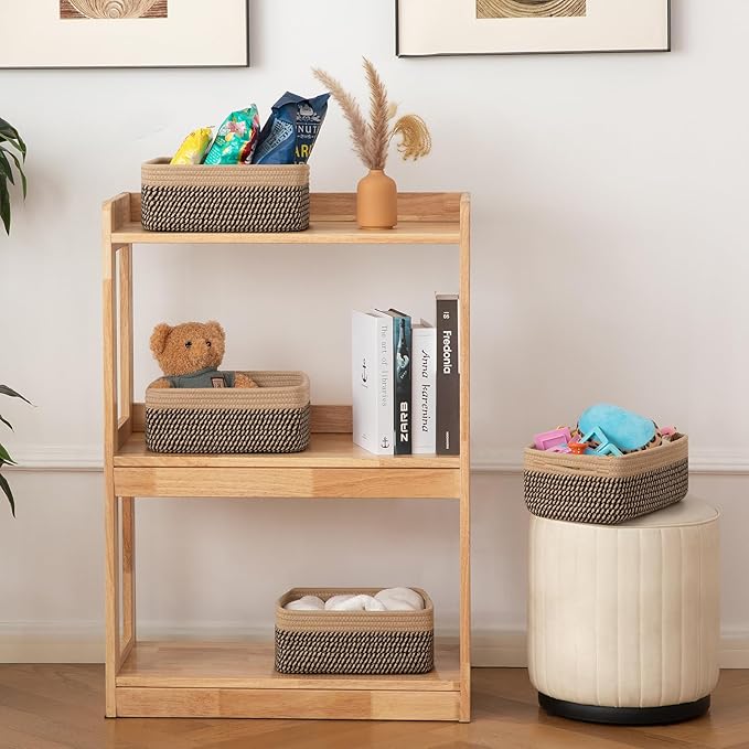 OIAHOMY 4 Pack Storage Baskets for Organizing, Small Bins for Shelves, Cute - Image 6