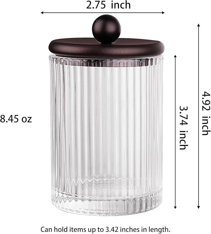3Pack Glass Qtip Holder Dispenser Set - Image 7