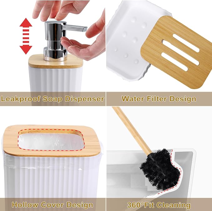 24Pcs White and Gold Bathroom Set - Image 3