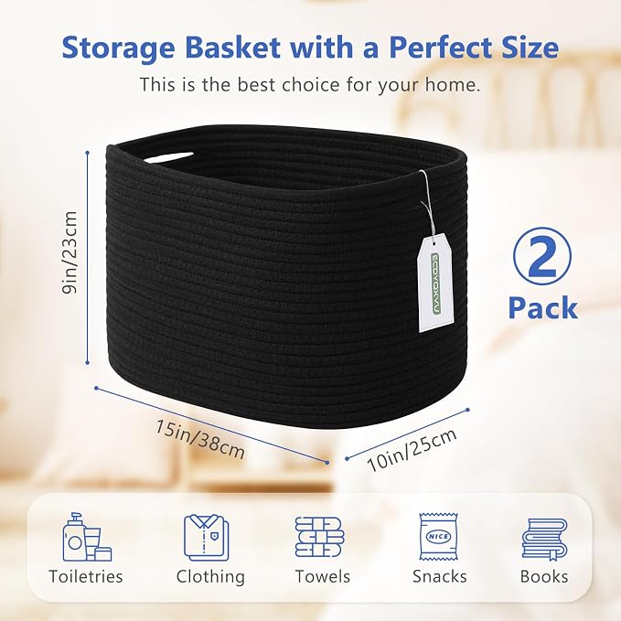 Cotton Rope Storage Basket, Woven Basket - Image 3