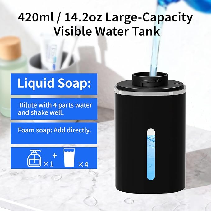 Automatic Foaming Soap Dispenser, Touchless Rechargeable Hand Soap Dispenser - Image 6