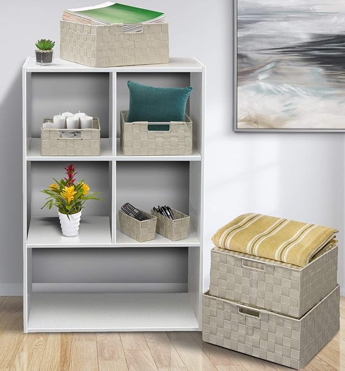 Sorbus Storage Baskets for Organizing, Mesh Hand-Woven Design, Linen Closet - Image 2
