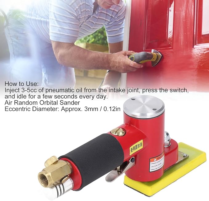 Jadeshay Random Orbital Sander Pneumatic Tool, High Power Push Switch Palm - Image 2