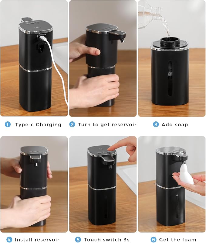 2 Pack Automatic Foaming Soap Dispenser, 13.5oz/400mL, USB Rechargeable - Image 8