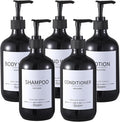 Stylish Shampoo Dispenser Bottles, 16.9oz Black Shampoo Bottles Refillable by MithrgrousLife