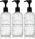 Clear Refillable Shampoo and Conditioner Bottles by ArtanisHome