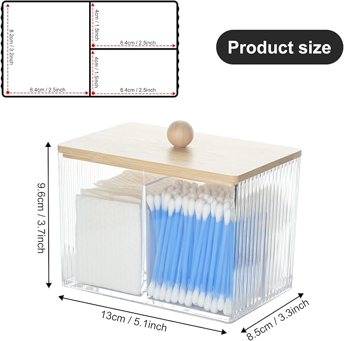 KIMCHOMERSE Qtip Holder Storage, Bathroom Cotton Ball Holder Canisters - Image 4