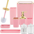 Bathroom Accessory Set, 9 Pieces Pink Bathroom Accessories Set by Viowil