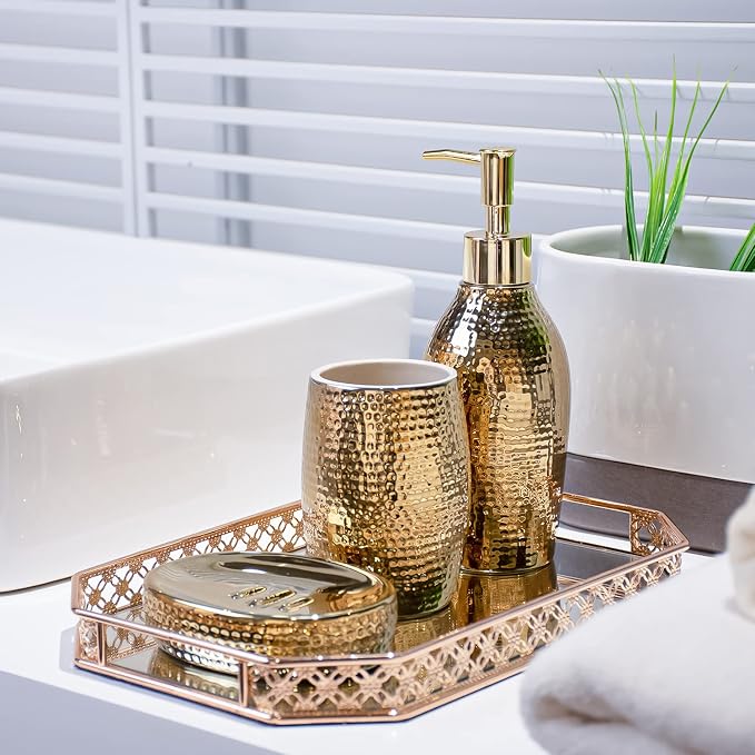 Gold Bathroom Accessory Set - Image 2