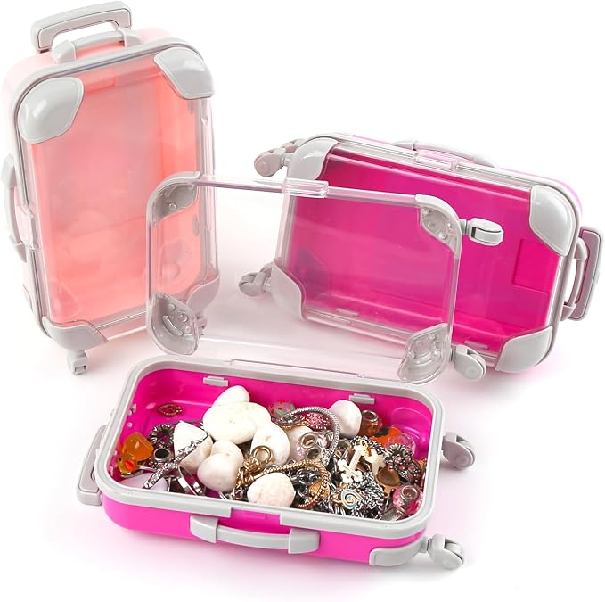 6 Pcs Mini Suitcase Favor Box Plastic Luggage Storage Empty Candy False - Image 5