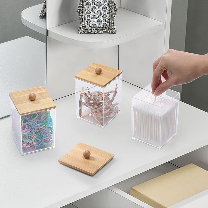 Tbestmax 3 Pack Square Qtip Holder - 12 oz Bathroom Organizers and Storage - Image 5