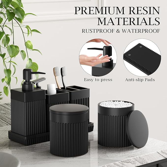6-Piece Black Bathroom Set - Image 4