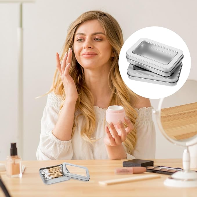 4Pcs Travel Cotton Swab Holder, Portable Floss Pick Holder, Metal Cotton Ball - Image 7