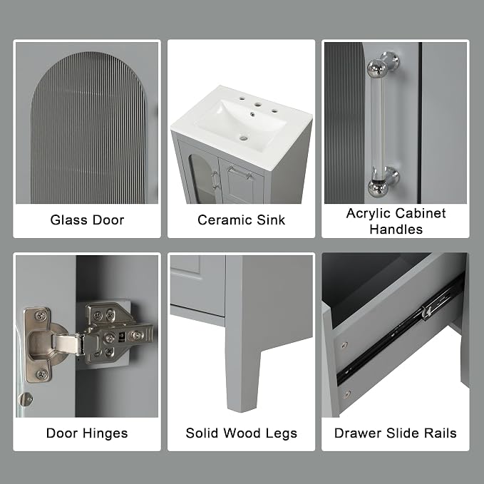 Harper & Bright Designs 24" Bathroom Vanity - Image 8