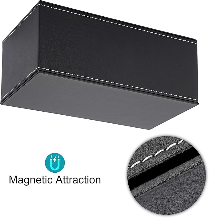 Sumnacon Tissue Box Cover Rectangle Leather Tissue Box Stylish Tissue Box Holder - Image 7