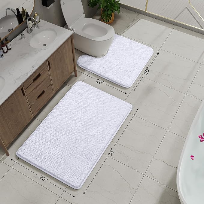 AROGAN Bathroom Rug Sets 2 Piece, Machine Washable Bath Rug, Absorbent and Dry - Image 3