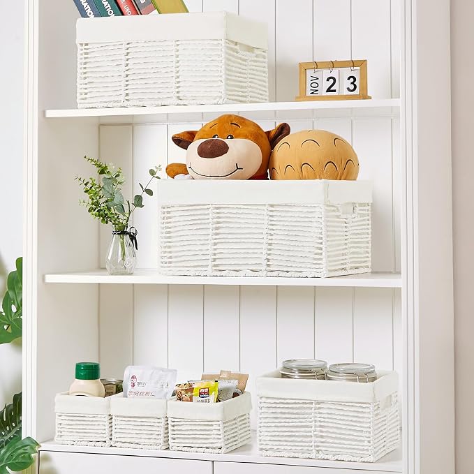 Vagusicc Wicker Storage Basket, 6 Pack Baskets - Image 7