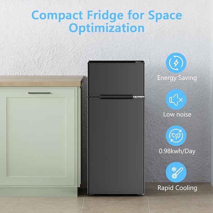 4.5 Cu.Ft Dorm Fridge With Freezer, 2-Door Compact Refrigerator With 2 - Image 6