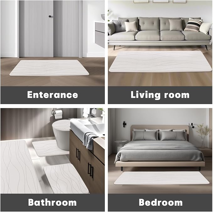 YIHOUSE Memory Foam Bathroom Rug Sets 5 Piece, Ultra Absorbent Bath Mat - Image 8