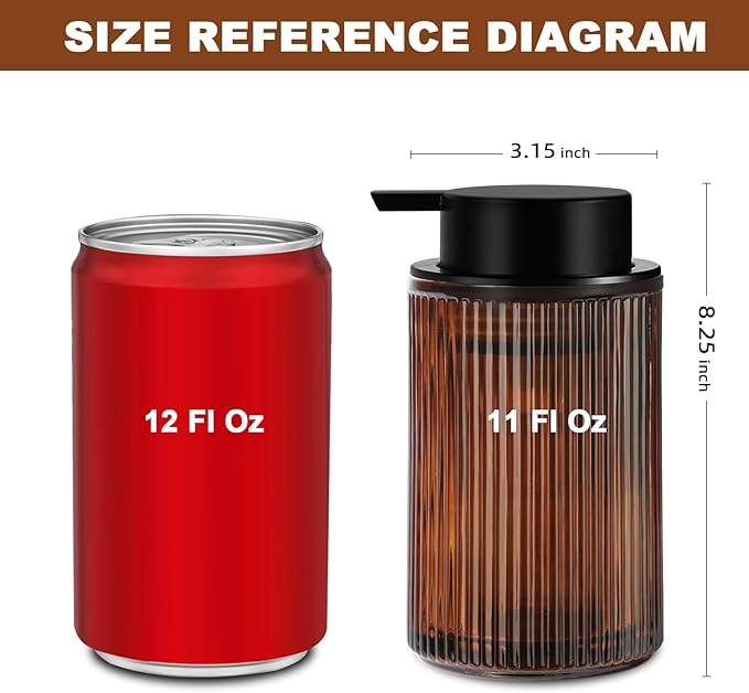 Foaming Soap Dispenser, Amber Glass Foam Hand Soap Dispenser - Image 2