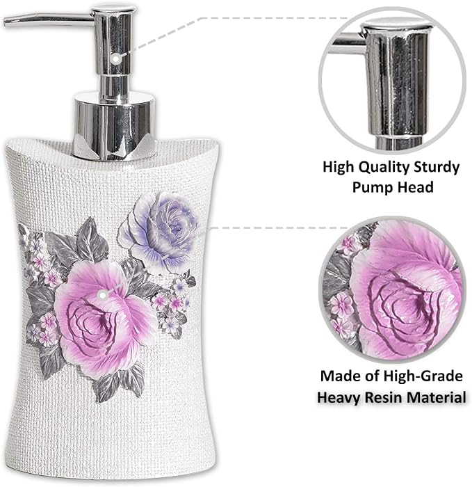 Zahari Home 4pc Michelle Bathroom Accessories Sets Lotion Pump, Tooth Brush - Image 2