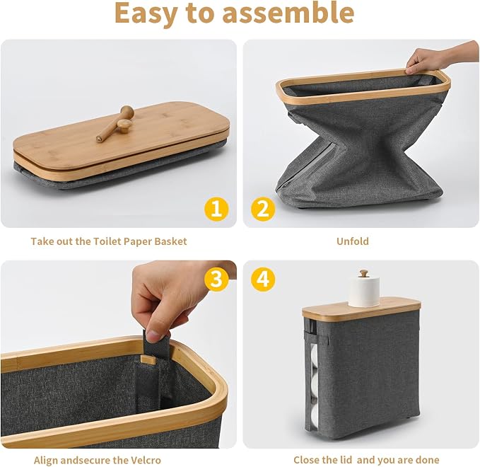 32L Bathroom Toilet Paper Storage Basket - Image 7