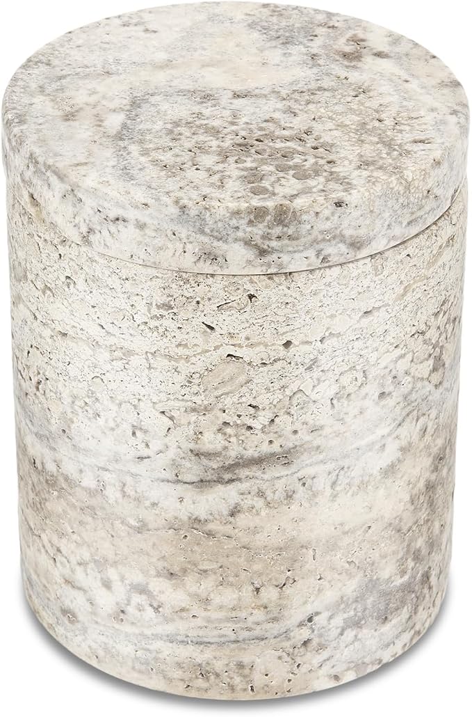 Natural Marble Canister, Cotton Swab Holder - Image 7