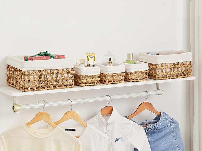 Vagusicc Wicker Storage Basket, Rectangular Wicker Baskets - Image 7