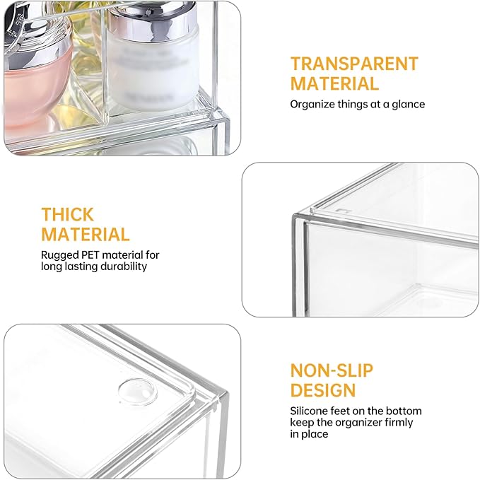 Medicine Cabinet Organizer 3 Pack, Plastic Stackable Storage - Image 4