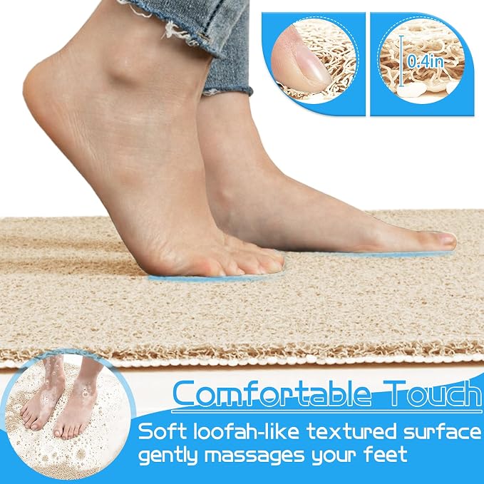 Bathtub Mat Non Slip Shower Soft PVC Loofah Bath Tub Mats - Image 4