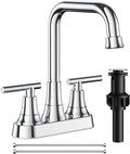 FORIOUS Bathroom Faucets for Sink 3 Hole Chrome, 4 Inch Centerset Bathroom Sink by FORIOUS