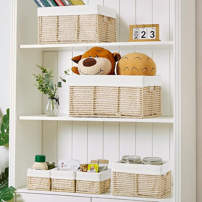 Vagusicc Wicker Storage Baskets, 6 Pack Baskets - Image 7