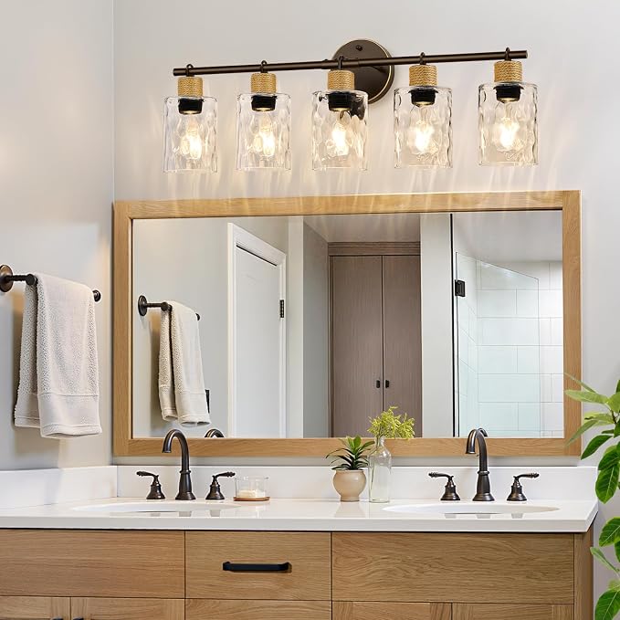 Bathroom Light Fixtures, 5-Light Coastal Vanity Lights - Image 7