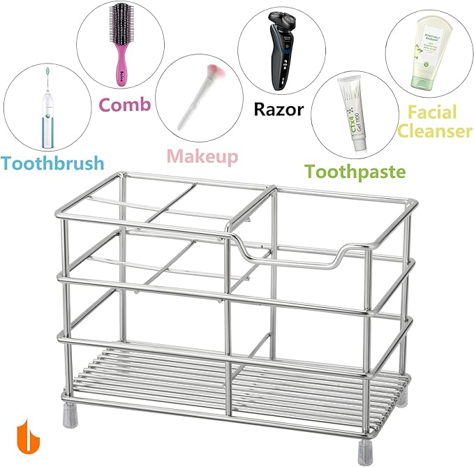Urbanstrive 304 Stainless Steel Bathroom Toothbrush Holder Toothpaste Holder - Image 4