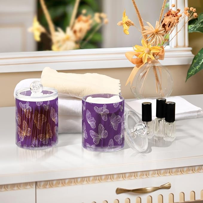 2 Pack Purple Butterflies Apothecary Jars - Image 7