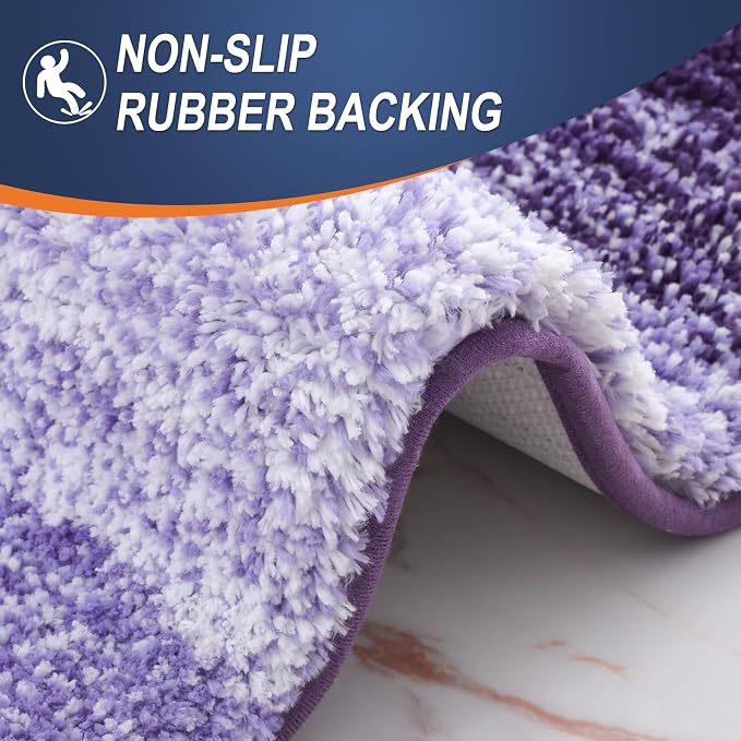 OLANLY Bathroom Rug Set 2 Piece, Soft Absorbent Microfiber Bath Rug Set - Image 4