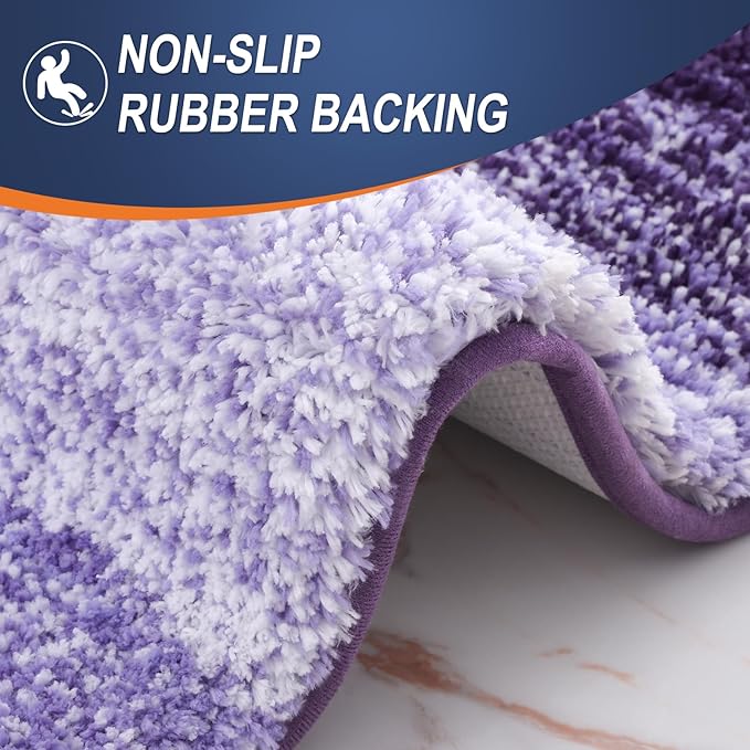 OLANLY Bathroom Rug Set 2 Piece, Soft Absorbent Microfiber Bath Rug Set - Image 4