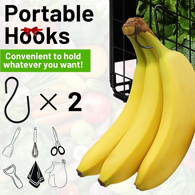 Magnetic Shelf for Fridge with Wood Lid, Fruit Potato and Onion Storage Bins - Image 7