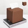 HOMOTEK 2 Pack Tissue Box Cover, Square PU Leather Tissue Holder, Decorative by HOMOTEK