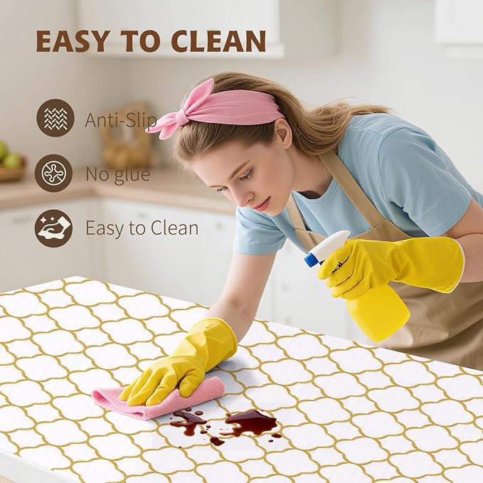 Shelf Liners for Kitchen Cabinets 12in x 30FT Non Adhesive Drawer Liner Gold - Image 5