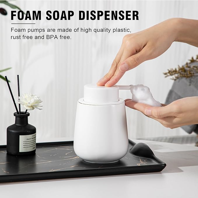 Soap Dispenser, Ceramic Foaming Soap Dispenser - Image 4