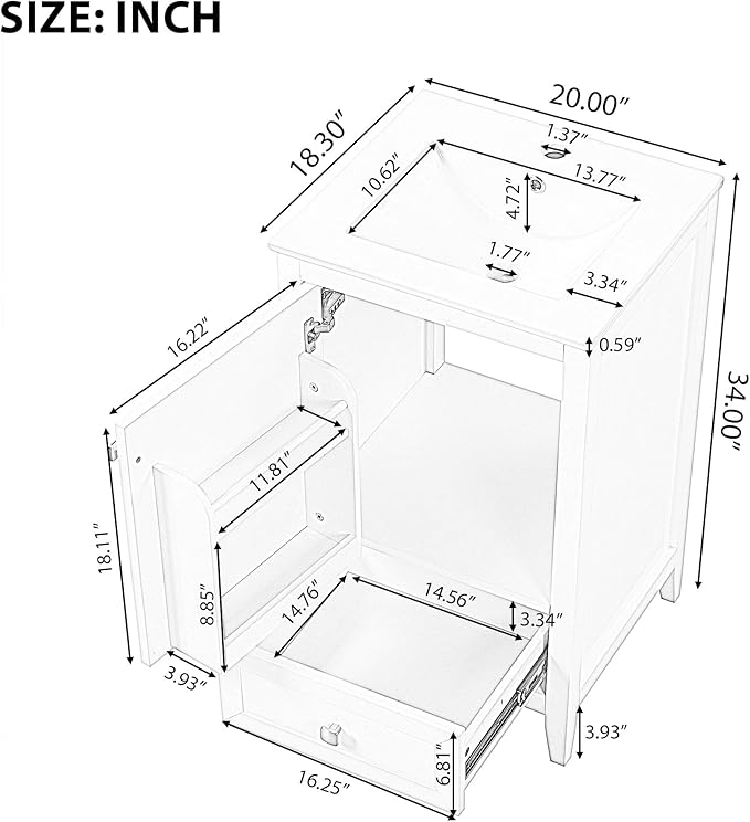 Bellemave 20-inch Bathroom Vanity - Image 2