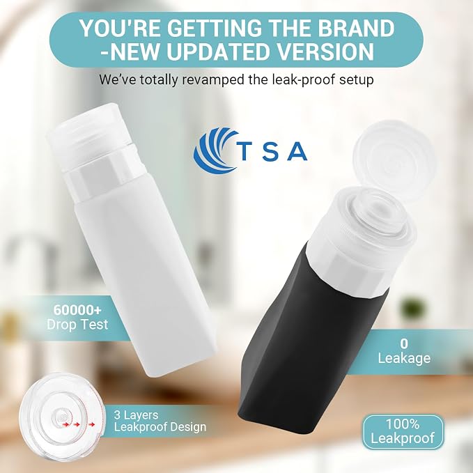 Travel Bottles Leak Proof, 3 oz TSA Approved Silicone Squeezable, Refillable - Image 3
