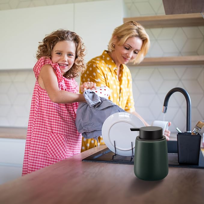 Soap Dispenser Ceramic with Easy-to-Press Pump Hand Lotion Liquid Dispenser - Image 4
