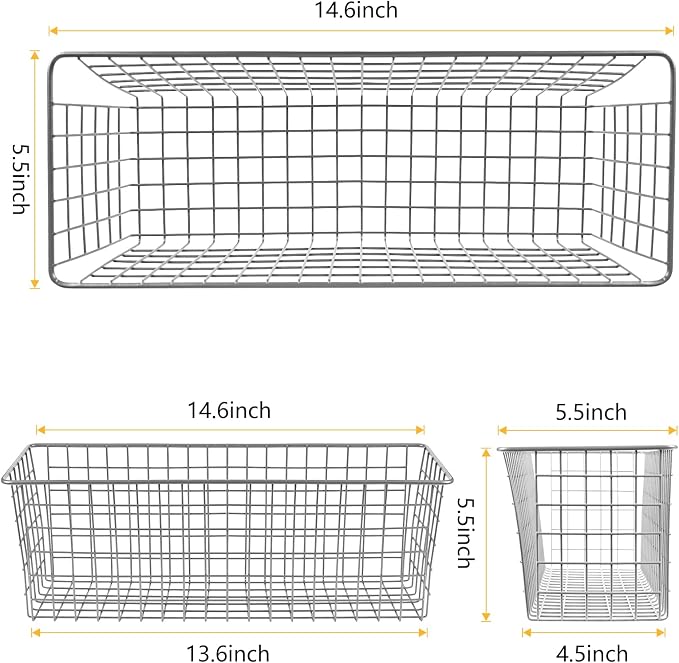 2 Sets Extra Large Hanging Wall Basket, WallmountedFruit Vegetable Toy Snack - Image 2