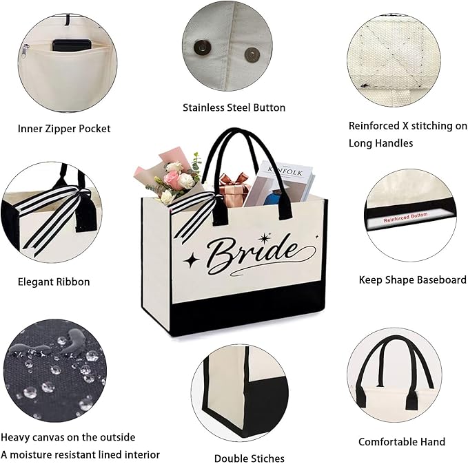 Bride Gifts Canvas Tote Bag, Gifts - Image 4