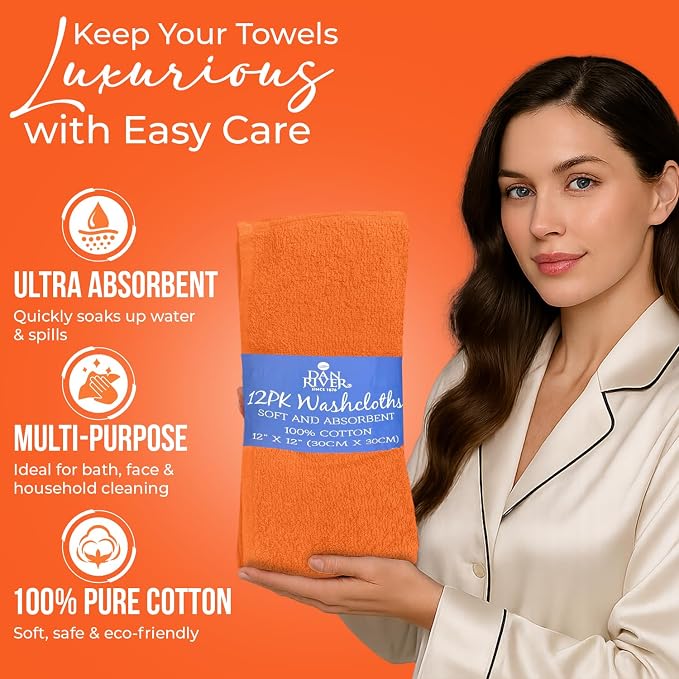 DAN RIVER 12 Pack Wash Cloths for Showering - Image 4