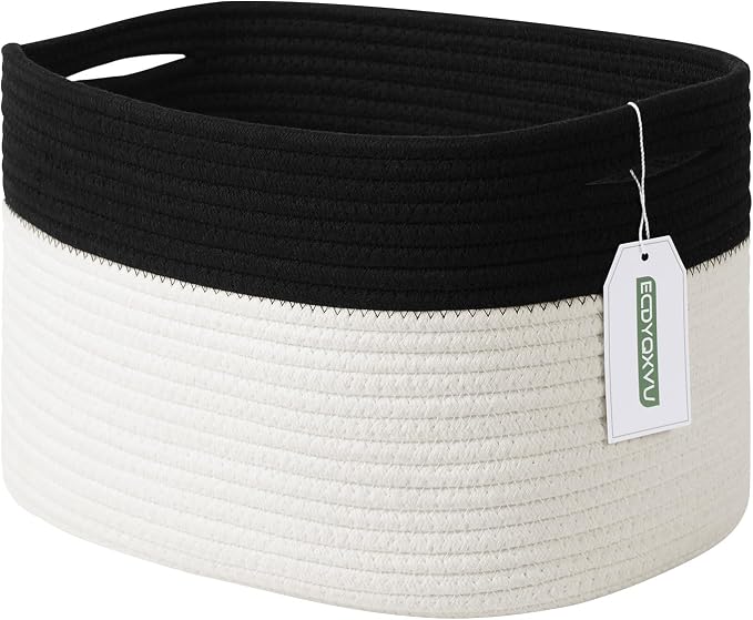 Cotton Rope Storage Basket, Woven Basket by ECDYQXVU