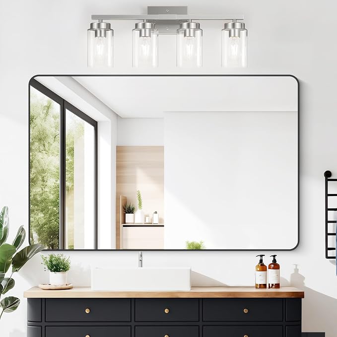 IZORRO Modern Bathroom Light Fixtures, 4 Light Brushed Nickel Vanity Lights - Image 8